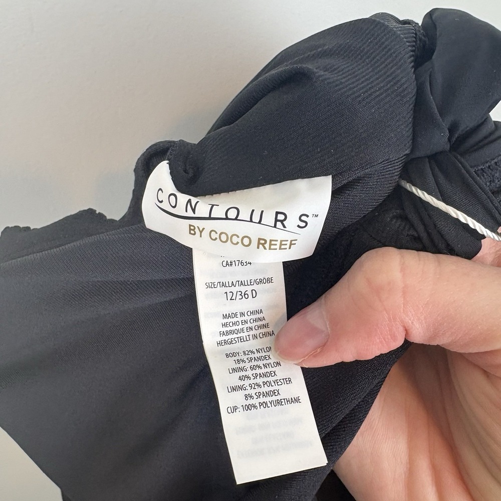 Contours by Coco Reef SwimWear Black‎ Size 12/36 D $138 - Picture 7 of 12